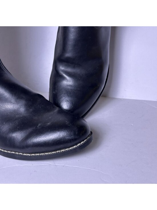 Justin Basic Leather Western Roper Boots Shoes Men Sz 11EE Black Cowboy Wear main image 8